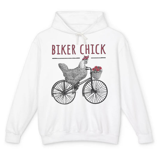 Biker Chick Funny Chicken Cycling Bicycle Women Biking Unisex Lightweight Hoodie