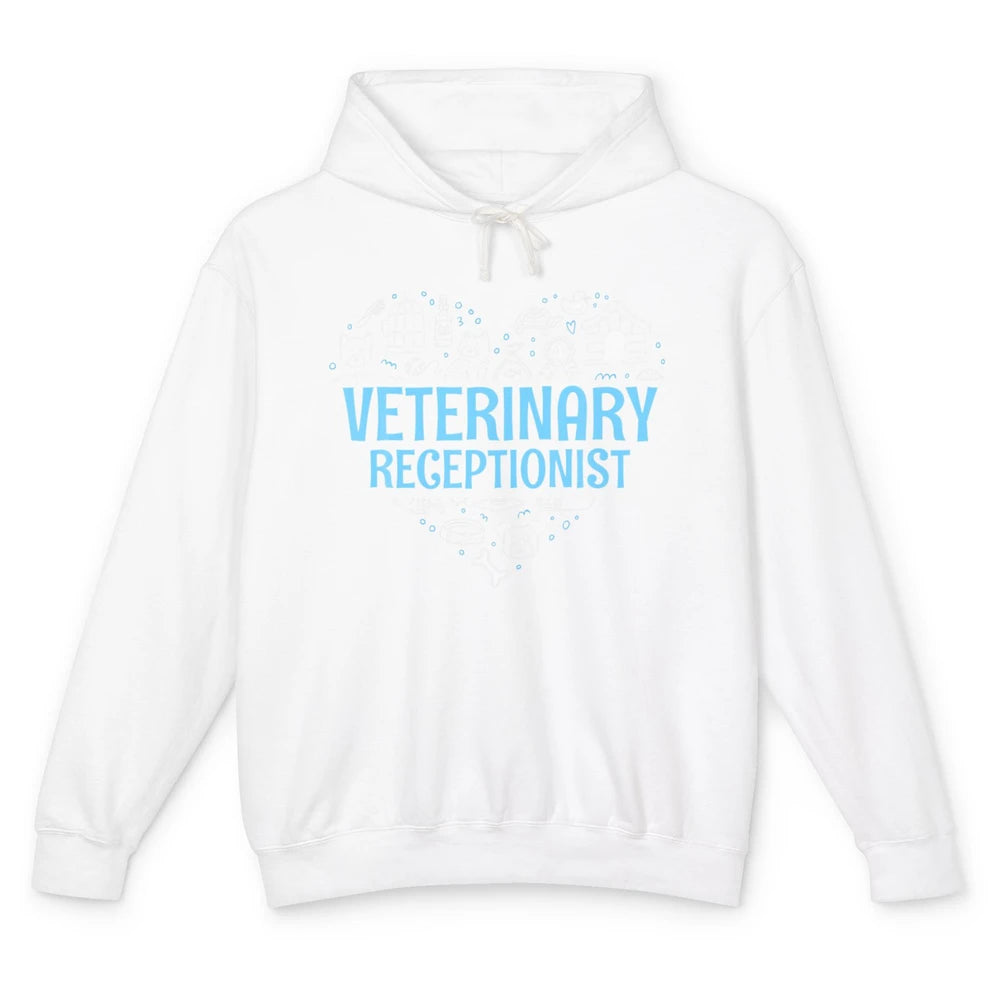 Veterinary Receptionist Vet Secretary Animal Pet Heart Love Unisex Lightweight Hoodie