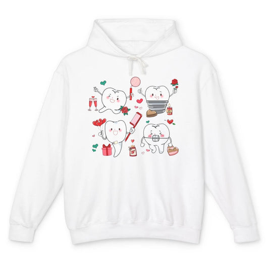 Dental Hygienist Dentist Teeth Squad Love Valentines Day Unisex Lightweight Hoodie