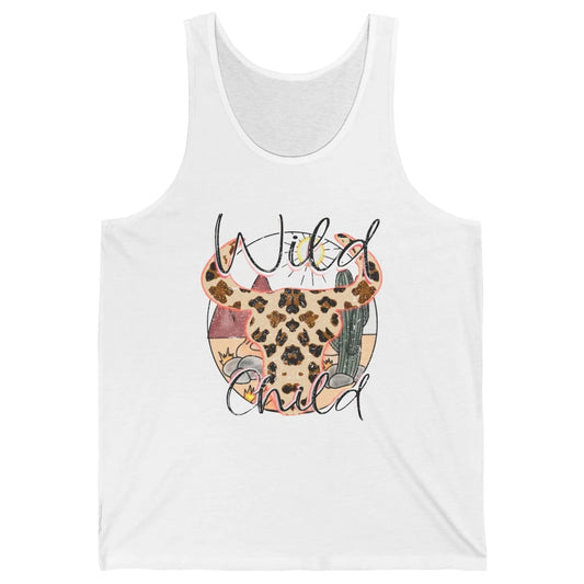 Boho Bull Skull Wild Child Desert Cactus Western Country Unisex Jersey Tank