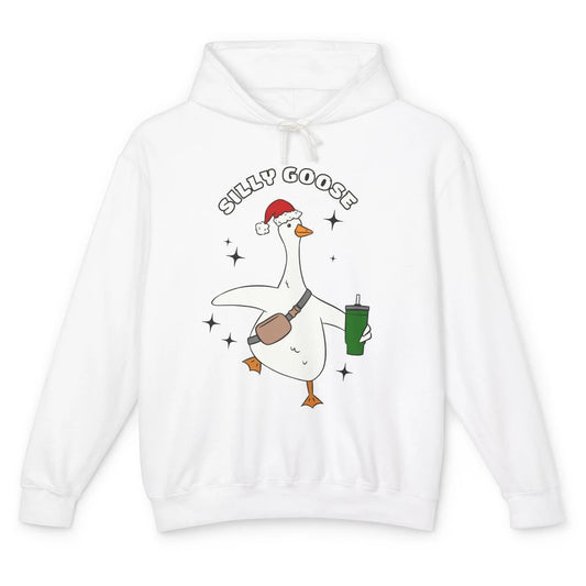 Funny Silly Goose Boojee Christmas Goose Bag And Cup Holiday Unisex Lightweight Hoodie