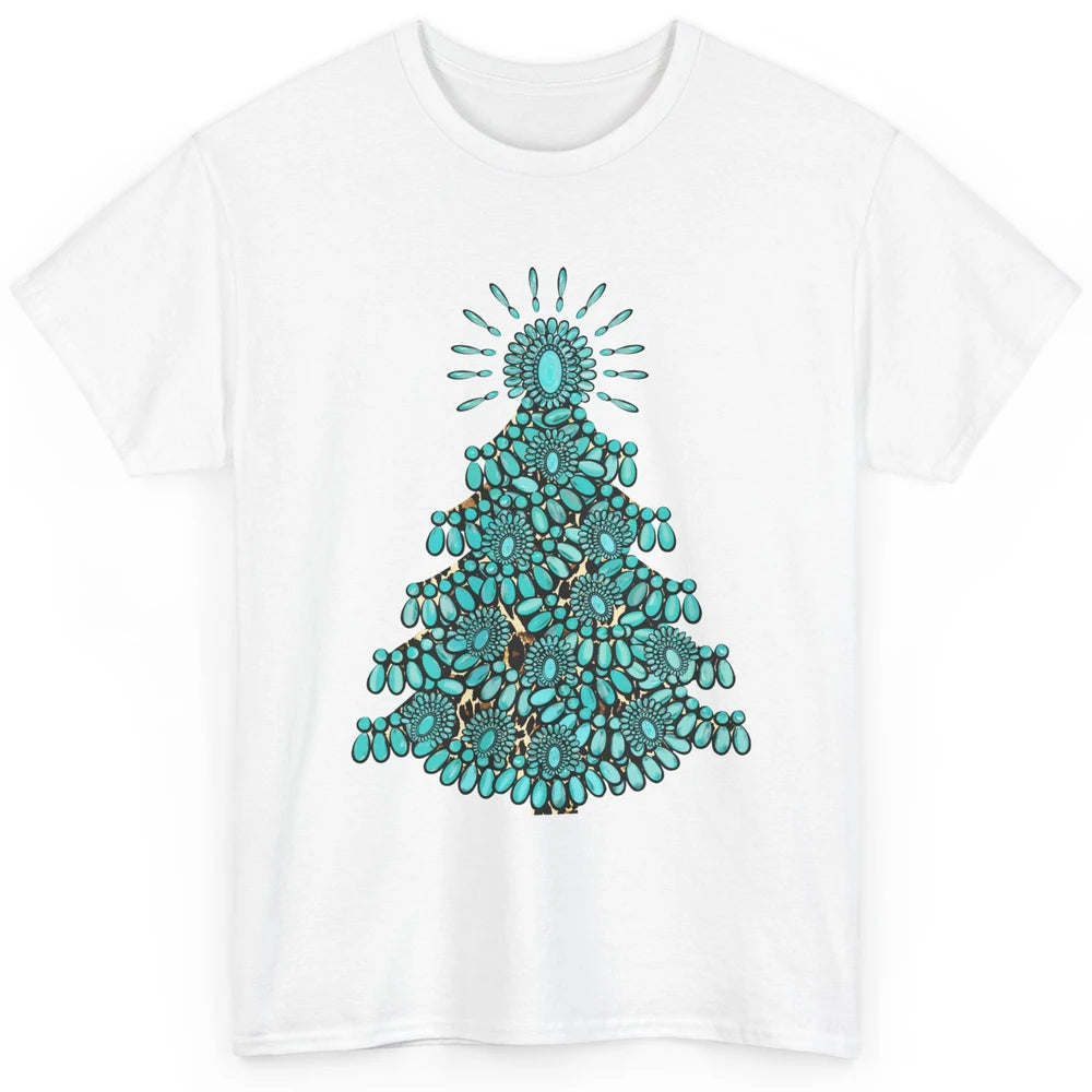 Turquoise Christmas Tree Western Christmas Country Farm Classic Unisex T-Shirt