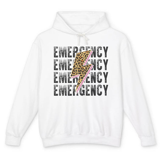 Emergency Room Nurse Department ER Leopard Lightening Retro Unisex Lightweight Hoodie