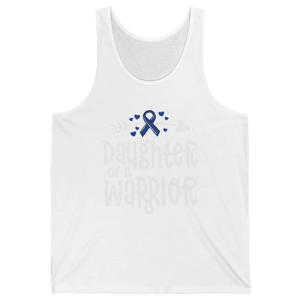 Warrior Daughter Colon Cancer Colorectal Dark Blue Ribbon Unisex Jersey Tank