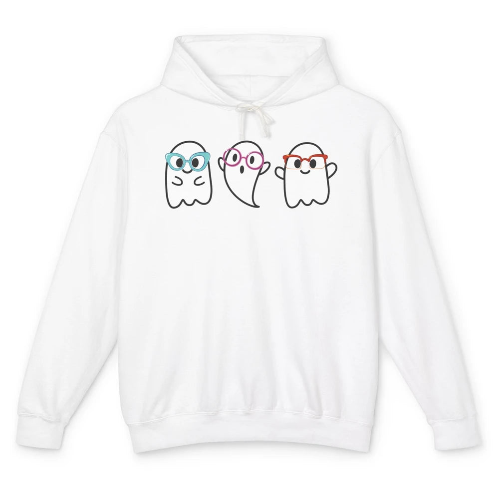 Cute Little Ghosts Glasses Optometrist Halloween Optician Unisex Lightweight Hoodie