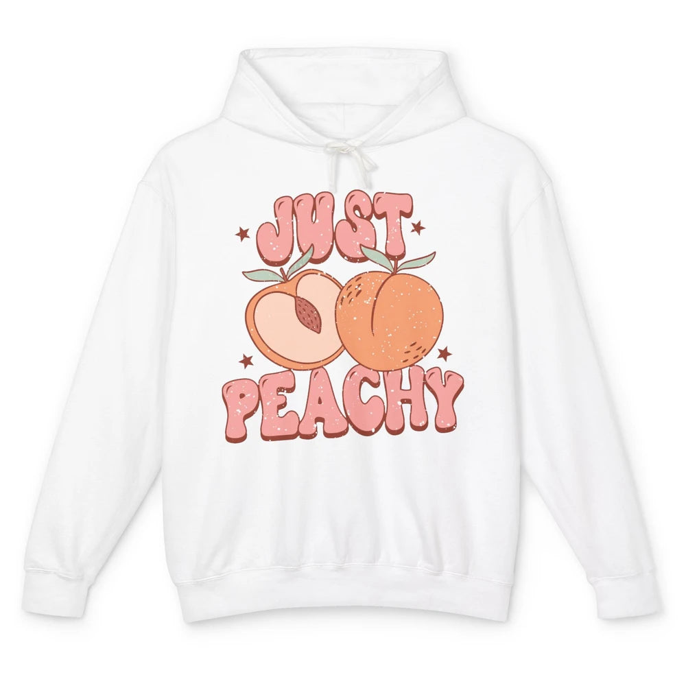 Just Peachy Vintage Peach Summer Fruits Peach Lovers Gift Unisex Lightweight Hoodie