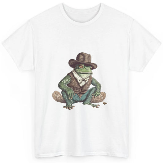 Cute Frog Cowboy Hat Funny Animal Rodeo Howdy Cottagecore Classic Unisex T-Shirt