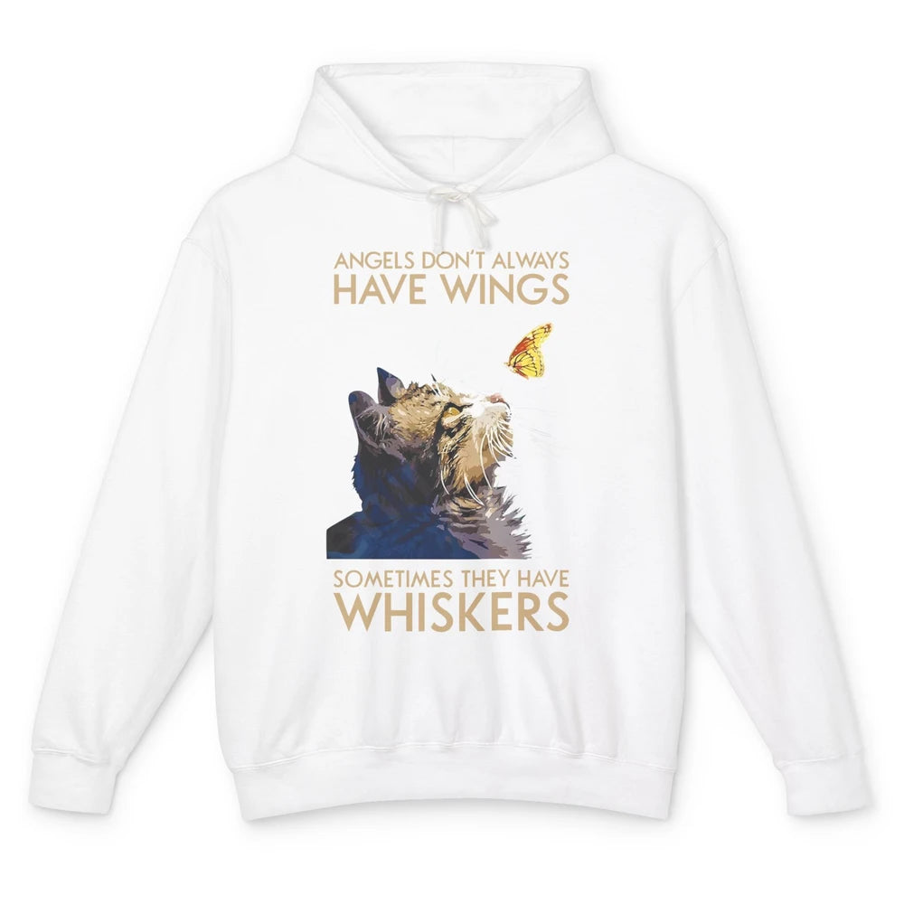 Angels Don't Always Have Wings Sometimes They Have Whiskers Unisex Lightweight Hoodie