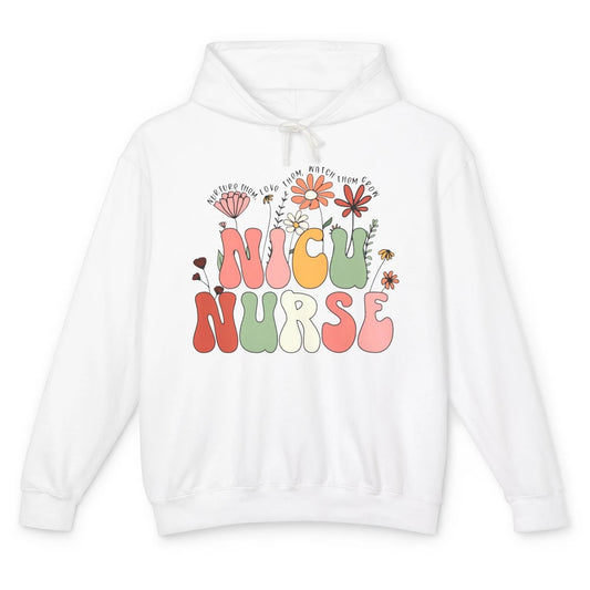 NICU Nurse Wildflower Neonatal Nurse Baby Nurse Appreciation Unisex Lightweight Hoodie