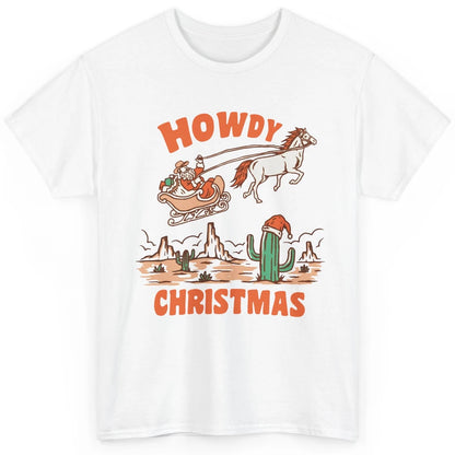 Desert Santa Riding Horse Howdy Christmas Western Country Classic Unisex T-Shirt