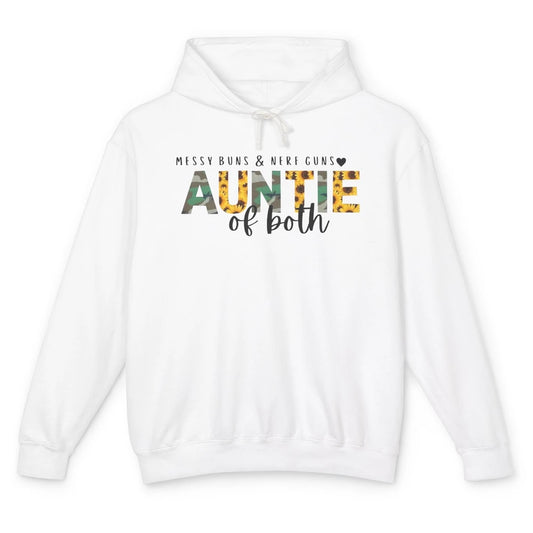 Messy Bun And Nerf Guns Auntie Of Both Aunt Sunflower Unisex Lightweight Hoodie