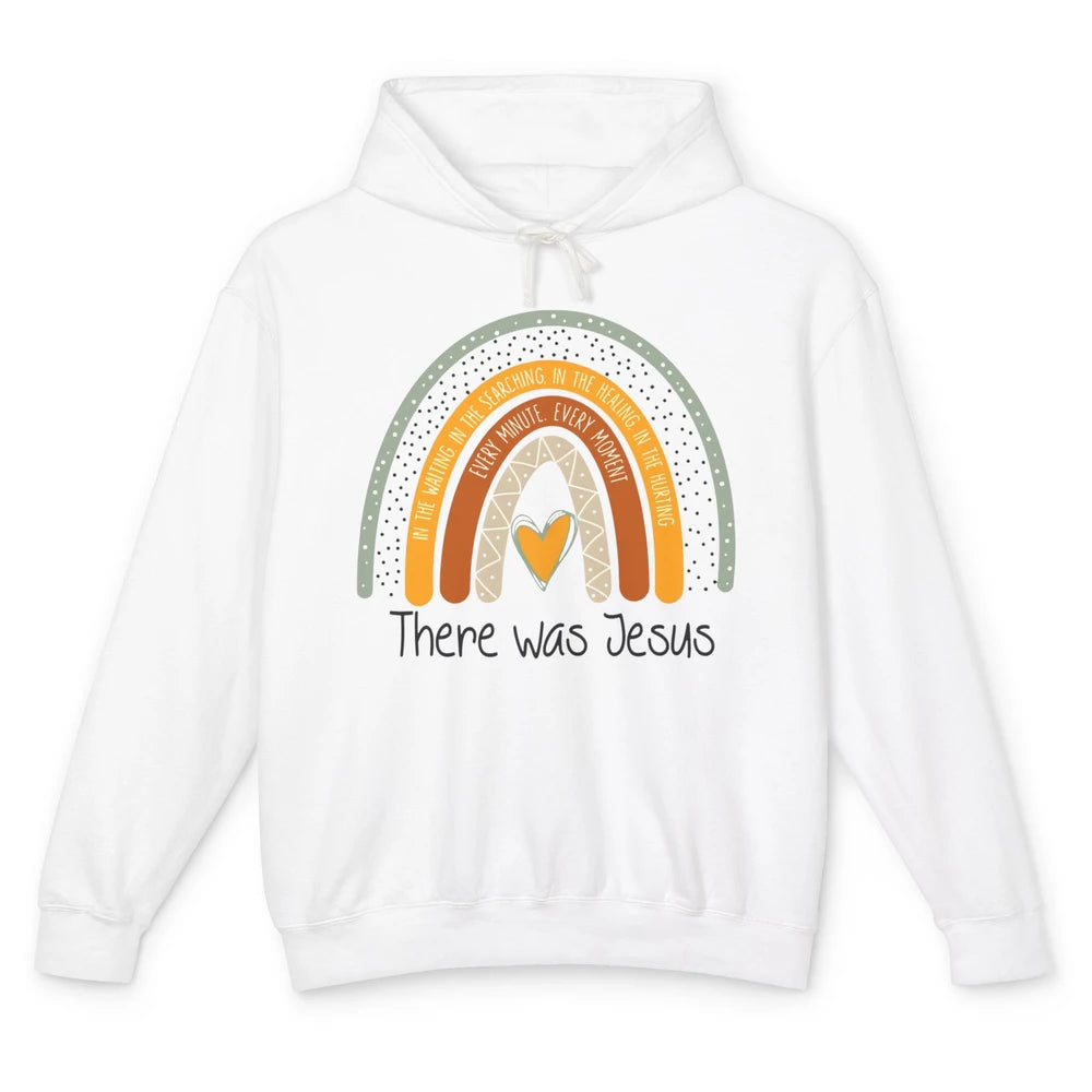 There Was Jesus Love Boho Rainbow Christian Easter Day Unisex Lightweight Hoodie