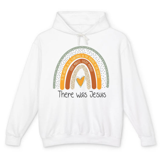 There Was Jesus Love Boho Rainbow Christian Easter Day Unisex Lightweight Hoodie