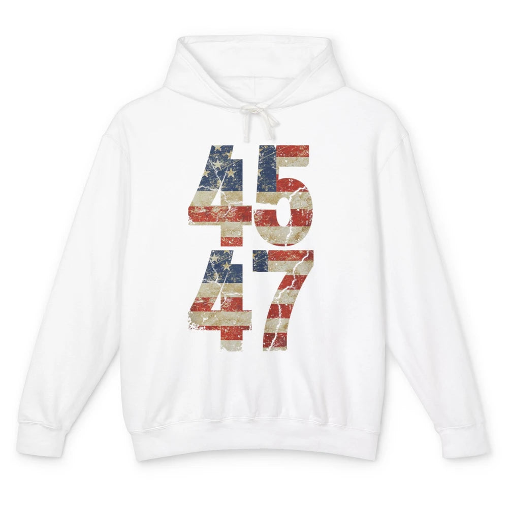 Retro 45 47 Vote Donald Trump Save America Again Republican Unisex Lightweight Hoodie