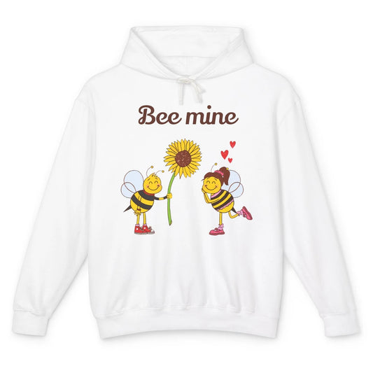 Bee Mine Love Valentine's Day Couple Romantic Bee Love Unisex Lightweight Hoodie