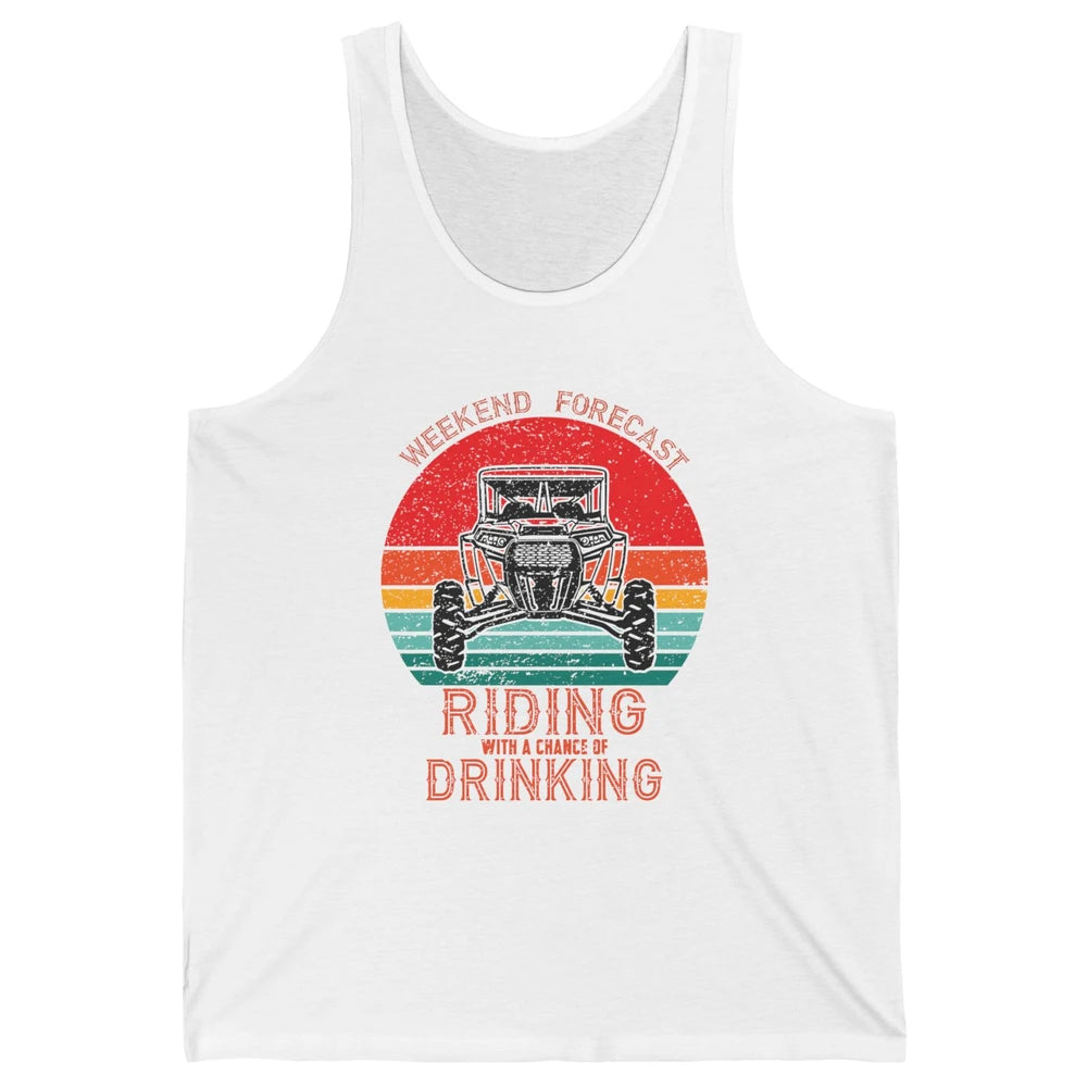 Vintage UTV Weekend Forecast Drinking Mud Riding SXS Life Unisex Jersey Tank