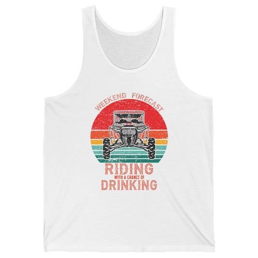 Vintage UTV Weekend Forecast Drinking Mud Riding SXS Life Unisex Jersey Tank