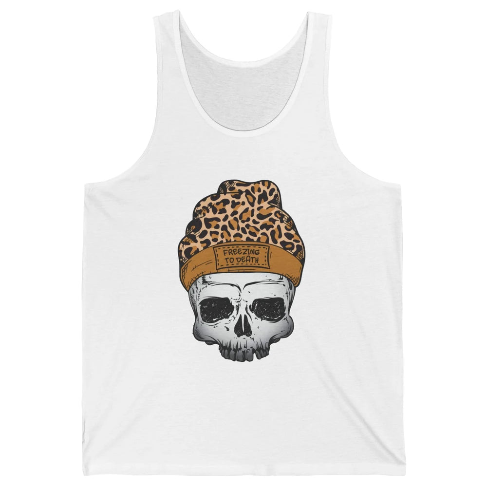 Leopard Skull Freezing To Death Snowflakes Christmas Winter Unisex Jersey Tank