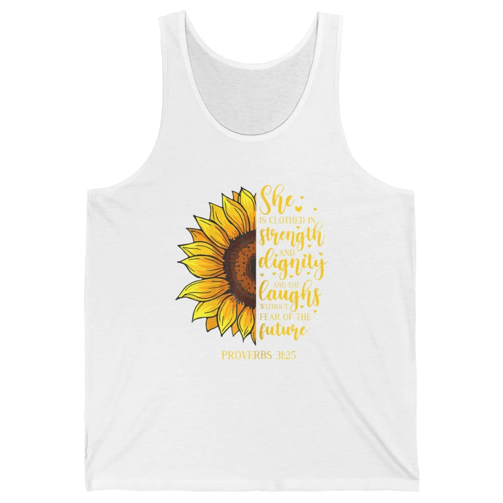 Sunflower Jesus Faith Christian God Bible Verse Religious Unisex Jersey Tank