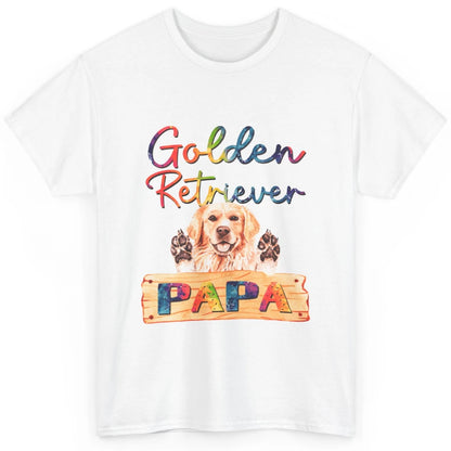 Colorful Golden Retriever Dog Papa Cute Puppy Father Dad Classic Unisex T-Shirt