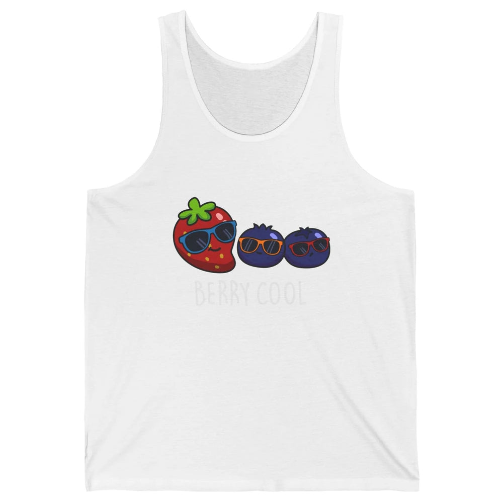 Berry Cool Funny Strawberry Pun Best Friend Summer Retro Unisex Jersey Tank