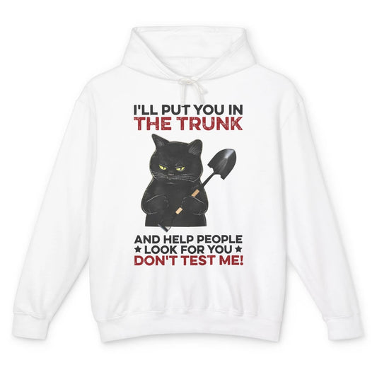 Funny Halloween Cat I'll Put You In The Trunk & Help People Unisex Lightweight Hoodie