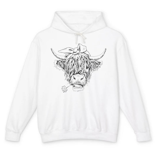 Funny Highland Cow Bandana Not Today Heifer Cow Farmer Unisex Lightweight Hoodie