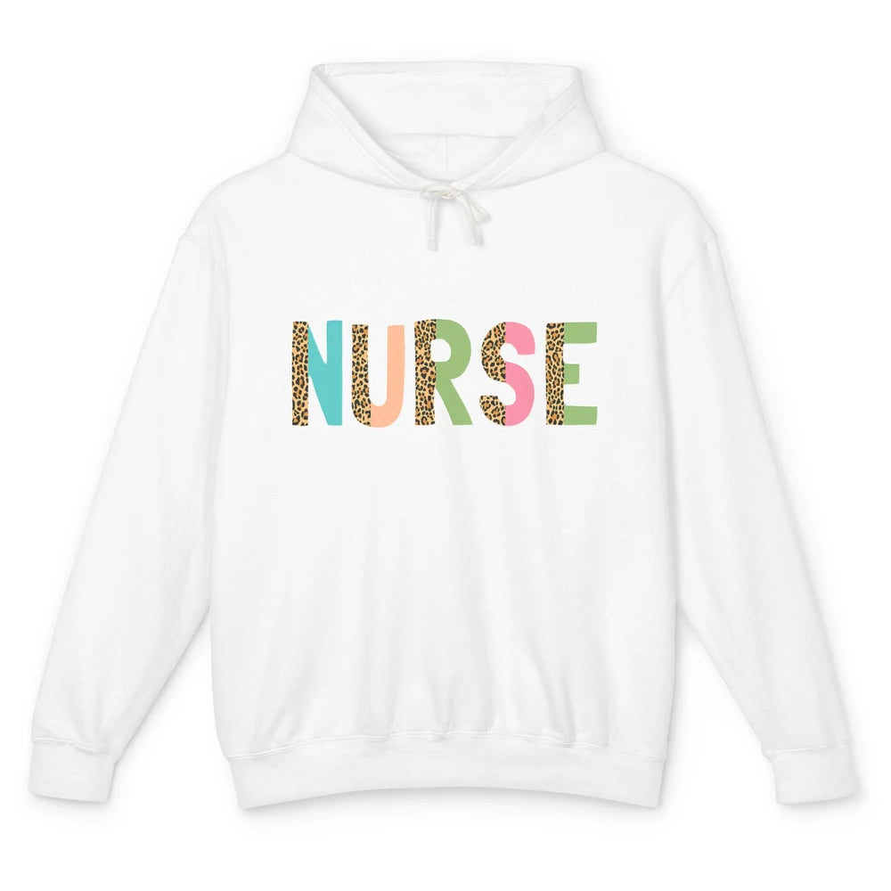 Wife Mom Nurse Leopard Happy Mothers Day Nursing Life RN Unisex Lightweight Hoodie