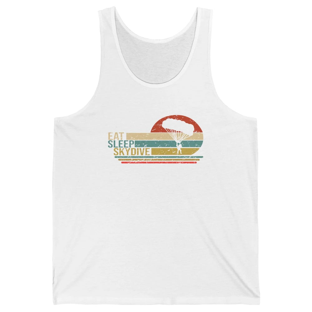 Vintage Skydiving Eat Sleep Skydive Parachute Skydiver Gift Unisex Jersey Tank