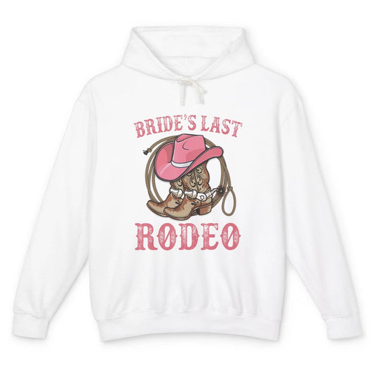 Bride's Last Rodeo Cowgirl Hat Bachelorette Party Wedding Unisex Lightweight Hoodie