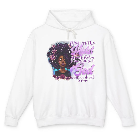 Black Girl In The Midst Of Storm I See God Christian Belief Unisex Lightweight Hoodie