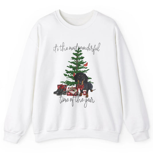 Dachshund Christmas Tree The Most Wonderful Time Of The Year Unisex Crewneck Sweatshirt