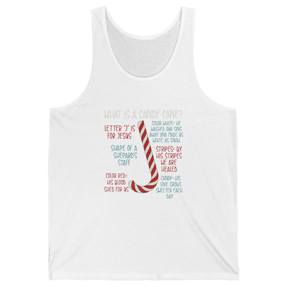 Merry Christmas Candy Cane Xmas Sayings Believe Faith Jesus Unisex Jersey Tank