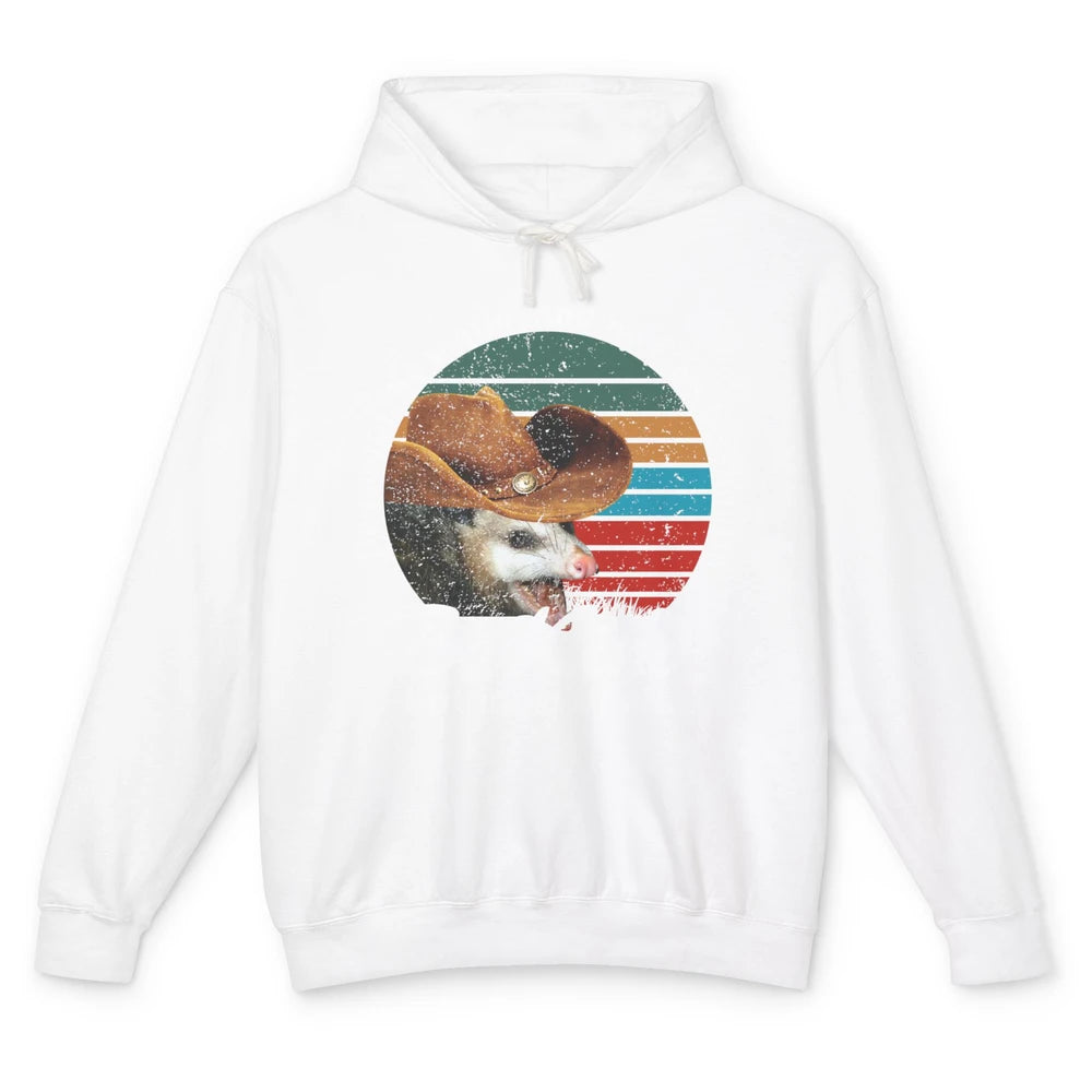 Retro Cowboy Opossum Be Rooting Be Shooting Be Kind Western Unisex Lightweight Hoodie