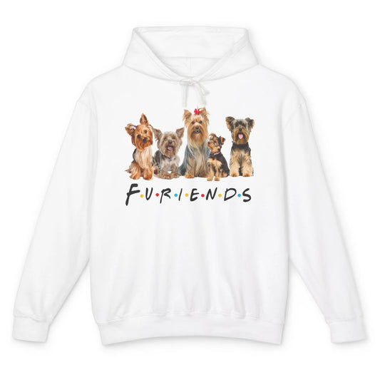 Funny Yorkie Furiends Merry Christmas Hat Yorkshire Terrier Unisex Lightweight Hoodie