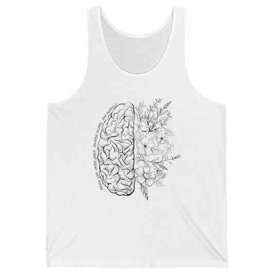 Brain Anatomy With Flowers Nursing School Doctor Neurologist Unisex Jersey Tank