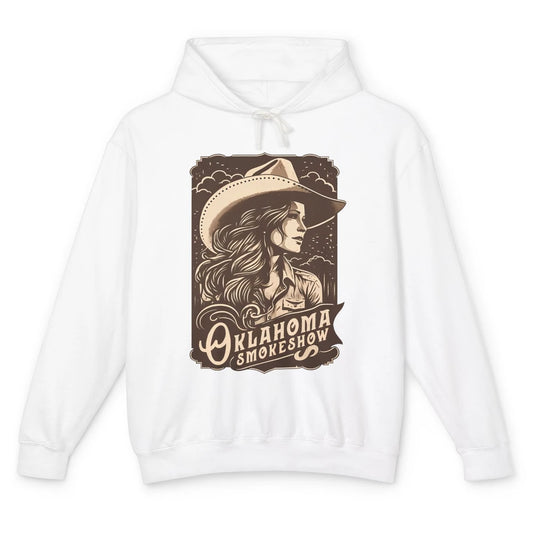 Retro Cowgirl Oklahoma Smokeshow Western Country Small Town Unisex Lightweight Hoodie