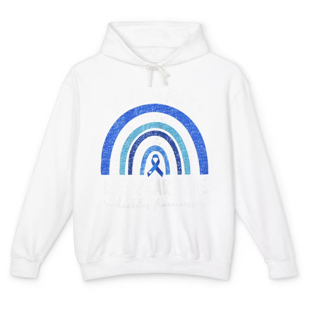 November Wear Blue Diabetes Awareness Rainbow Diabetic T1D Unisex Lightweight Hoodie