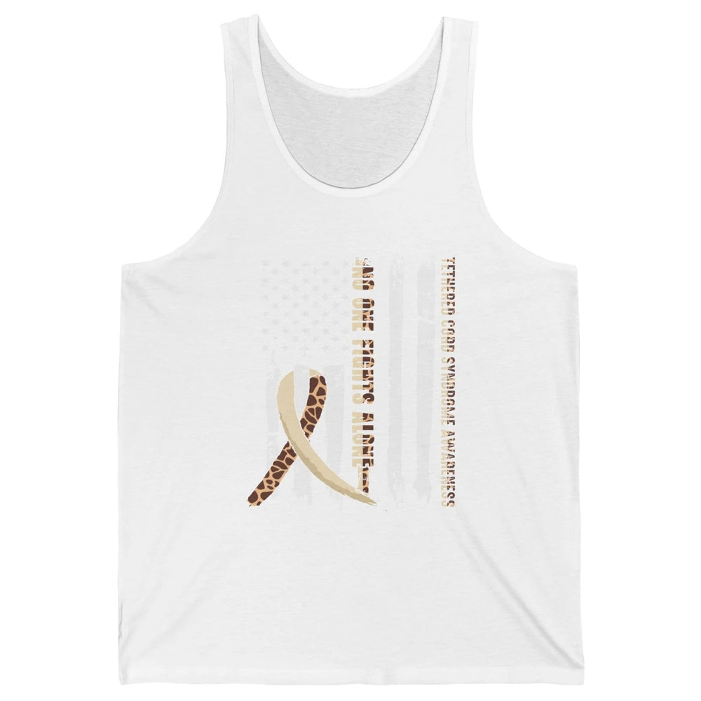 Tethered Cord Syndrome TCS Ribbon No One Fight Alone US Flag Unisex Jersey Tank