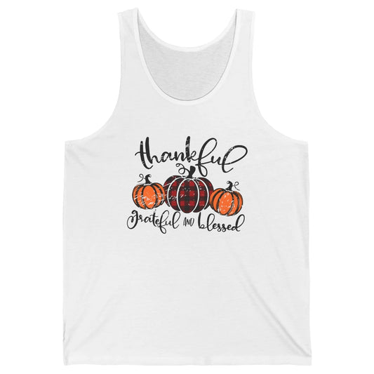 Vintage Grateful Thankful Blessed Pumpkin Fall Thanksgiving Unisex Jersey Tank