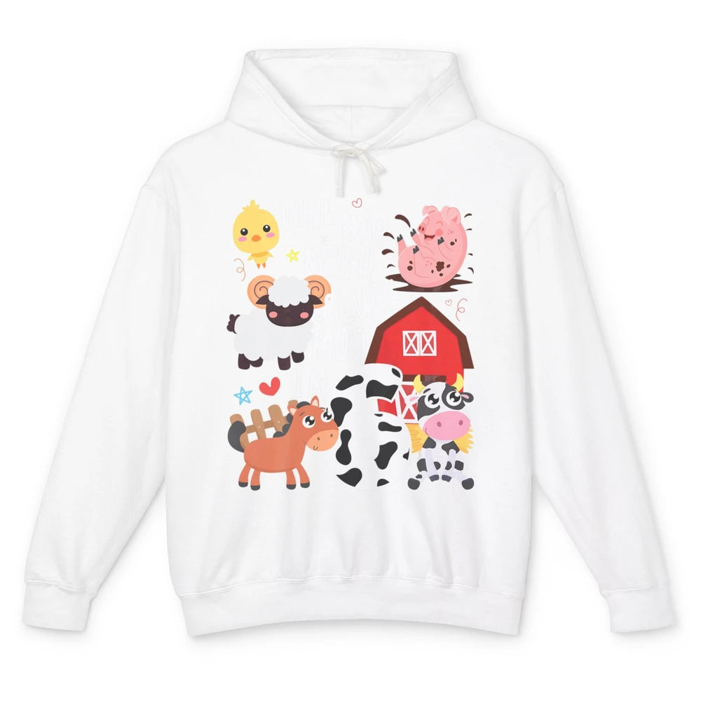 Kid Oink Baa Neigh Cluck Moo Im Six Birthday Party Turning 6 Unisex Lightweight Hoodie