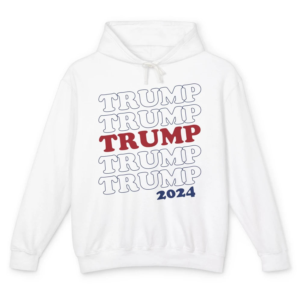 Trump 2024 Election MAGA I'll Be Back US Flag Trump Support Unisex Lightweight Hoodie