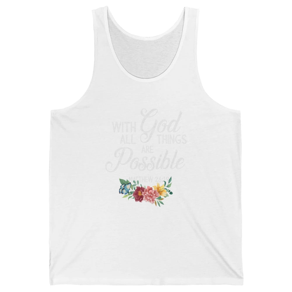 With God All Things Are Possible Jesus Christian Bible Verse Unisex Jersey Tank