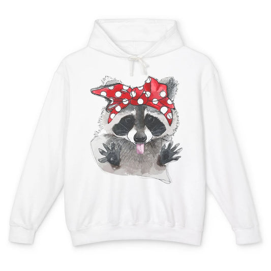 Bandana Racoon Baby Trashed Racoon Panda Lovers Gift Unisex Lightweight Hoodie