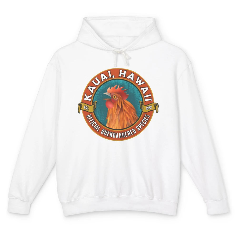 Funny Chicken Rooster Kauai Hawaii Unendangered Species Unisex Lightweight Hoodie