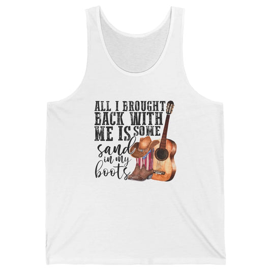 Retro Sand In My Boots Western Cowgirl Cowboy Boots Guitar Unisex Jersey Tank