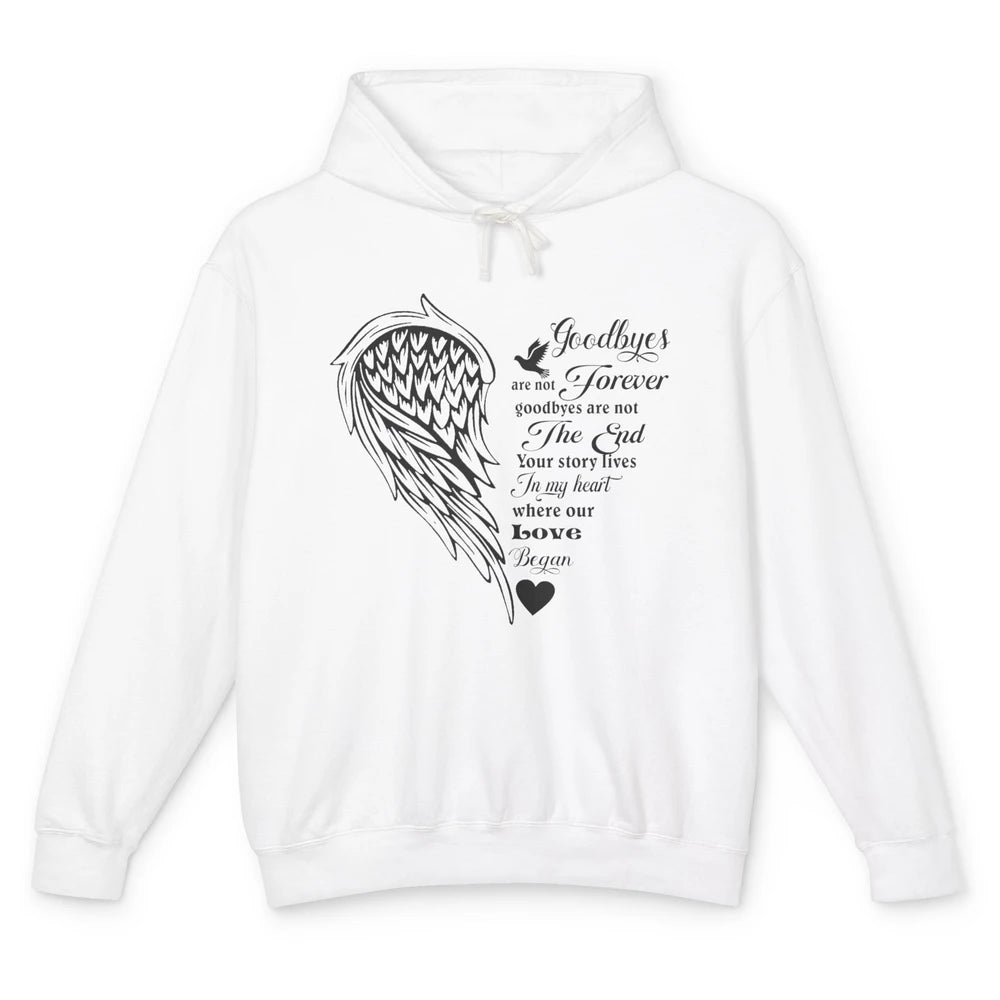 Angel Wing Cardinals Goodbyes Are Not The End Loving Memory Unisex Lightweight Hoodie