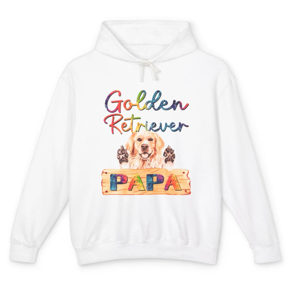 Colorful Golden Retriever Dog Papa Cute Puppy Father Dad Unisex Lightweight Hoodie