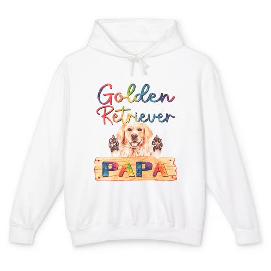 Colorful Golden Retriever Dog Papa Cute Puppy Father Dad Unisex Lightweight Hoodie