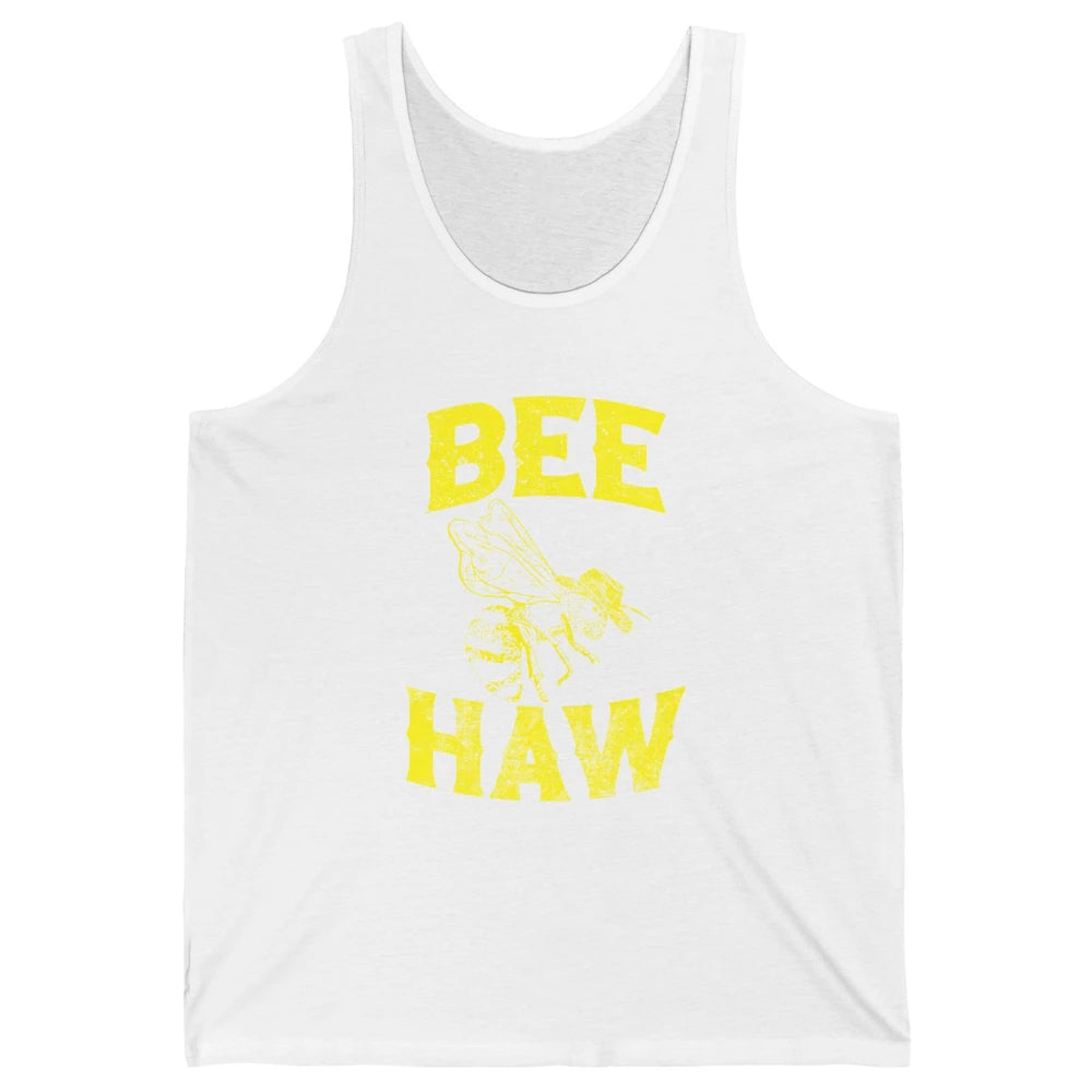 Western Country Bee Haw Retro Cowboy Hat Rodeo Howdy Vintage Unisex Jersey Tank